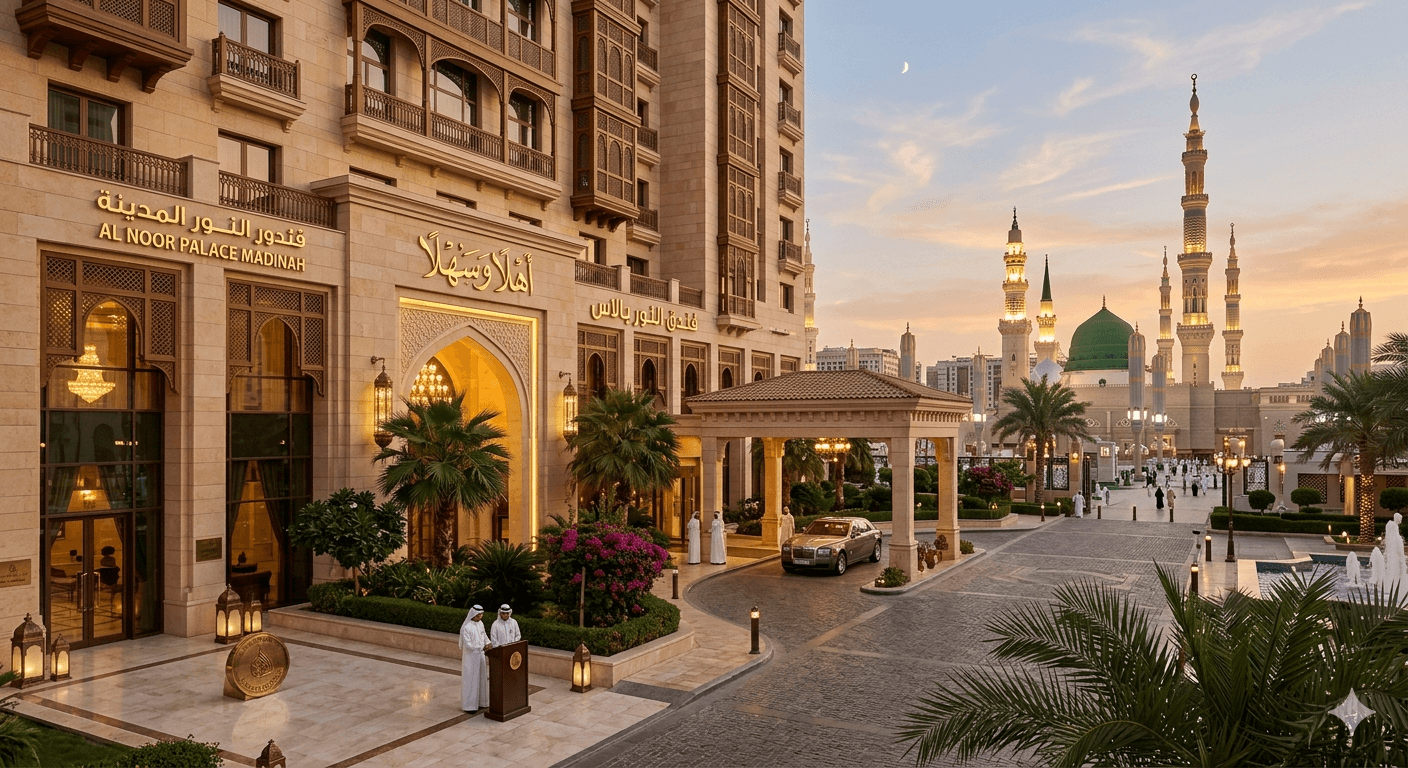 Anwar Al Madinah Mövenpick hotel with Masjid an-Nabawi view