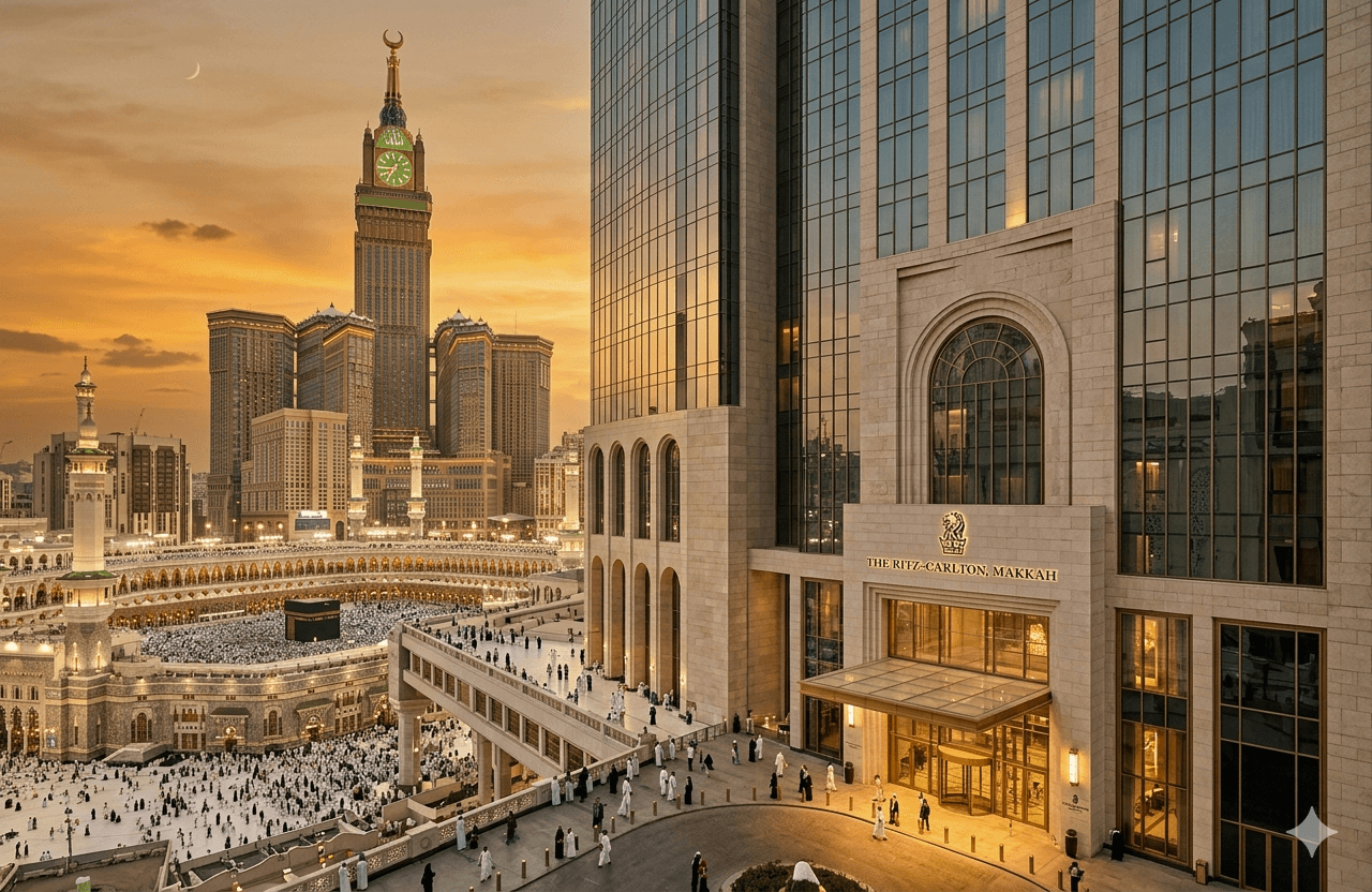 Mövenpick Hotel Hajar Tower with Abraj Al-Bait Clock Tower, Makkah